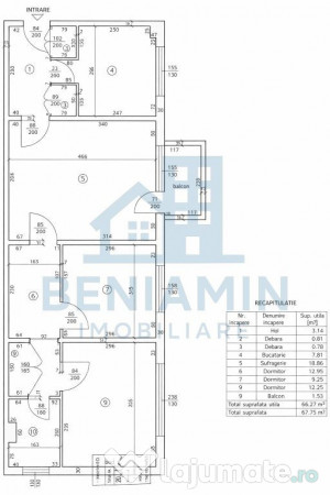 Apartament 3 camere semidecomandat, parter, Lapus, centra... 