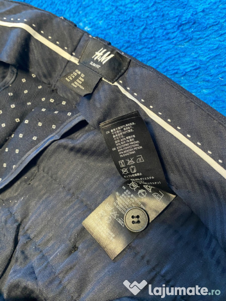 Pantaloni de barbati H&M slim fit, mar. 34/36, bleumarin