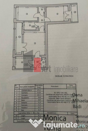 Apartament 3 camere Titan./ Liviu Rebreanu 