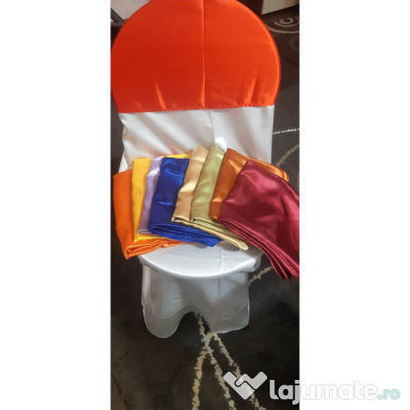 Huse albe pentru scaue - huse colorate pentru scaune - fete albe mese