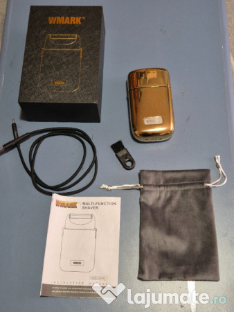 Aparat de ras electric profesional, WMARK, folie titan, 1400 mAh, gold 
