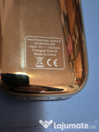 Aparat de ras electric profesional, WMARK, folie titan, 1400 mAh, gold 