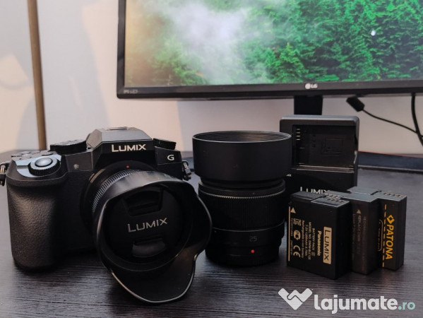 Panasonic Lumix G7 (3950 cadre) + 25mm f/1.7 + 14-42mm + Accesorii 