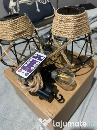 Lampă suspendată stil boho – set 2 bucăți, cu baterii 