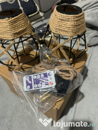 Lampă suspendată stil boho – set 2 bucăți, cu baterii 