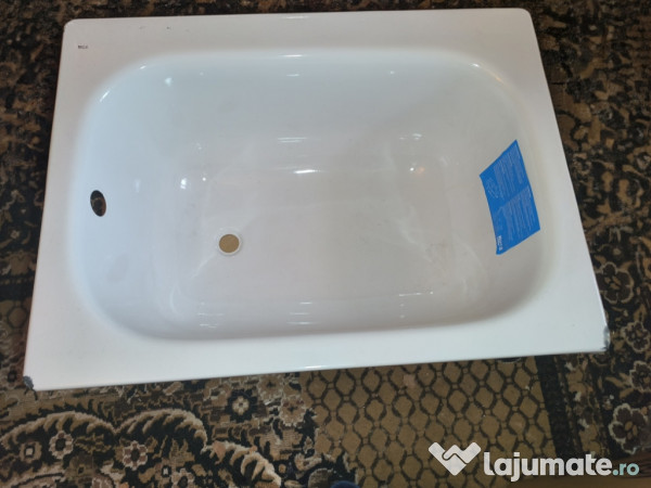 Cada Roca dreptunghiulară 100x70 cm albă din oțel emailat 