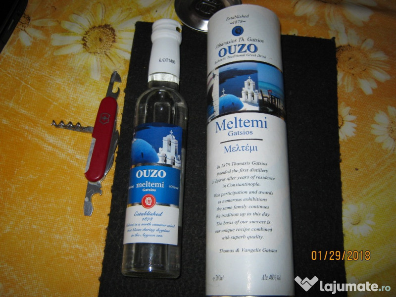 Ouzo original grecia,sticla 200 ml,in cutie originala,mostra 