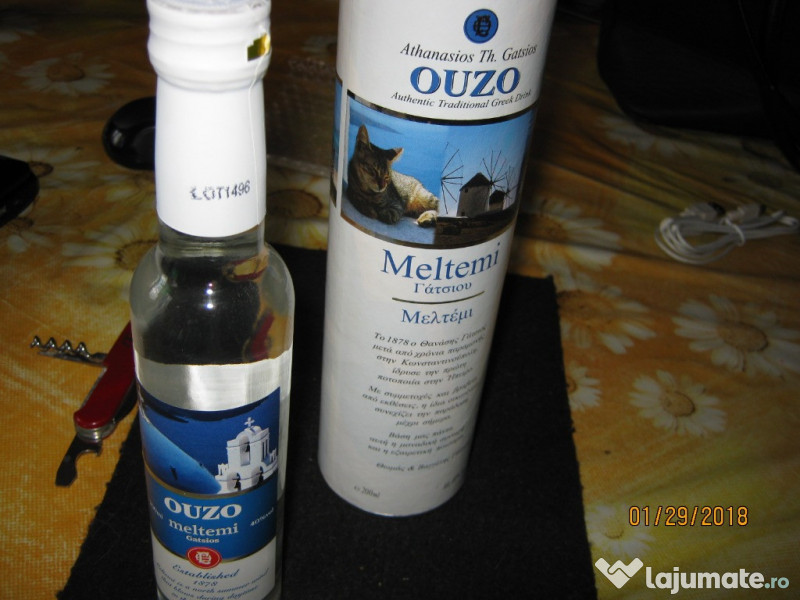 Ouzo original grecia,sticla 200 ml,in cutie originala,mostra 