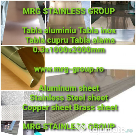 Tabla aluminiu lisa 0.4mm foaie inox coala alama table cupru 
