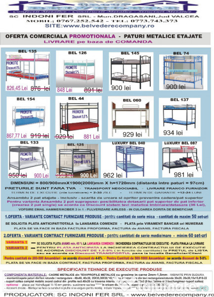 Pat Metalic Suprapus Model BEL 8 – În Stoc – Livrare Imediată! 