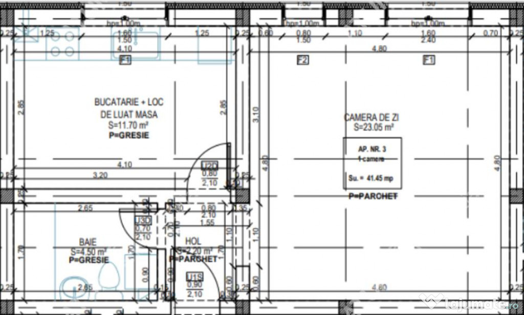 Garsoniera intabulata decomandata si loc parcare in Talmaciu 