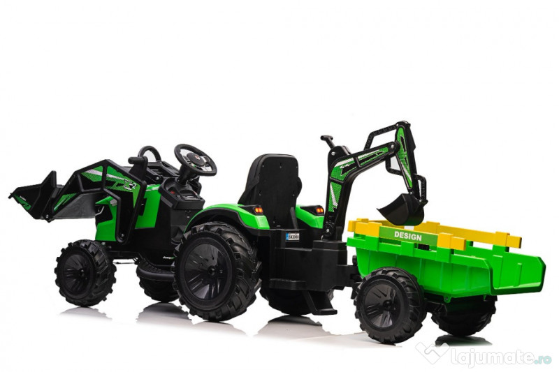 Tractoras electric Kinderauto 720-T, 90W, cupa si incarcator incluse,