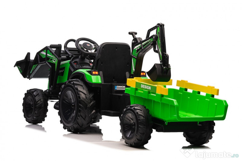 Tractoras electric Kinderauto 720-T, 90W, cupa si incarcator incluse,