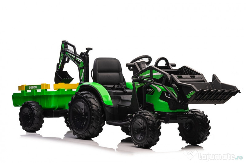 Tractoras electric Kinderauto 720-T, 90W, cupa si incarcator incluse,