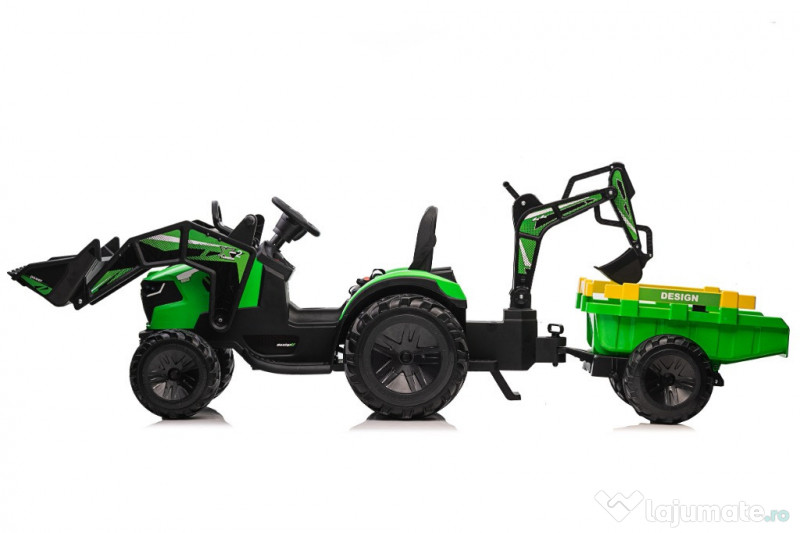 Tractoras electric Kinderauto 720-T, 90W, cupa si incarcator incluse,