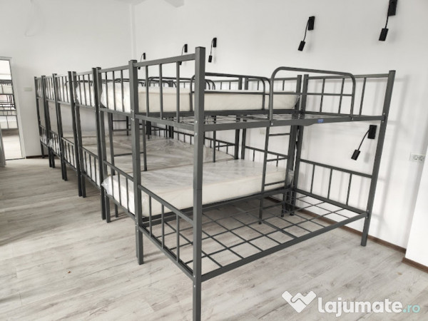 Paturi Metalice etajate in stoc ideale pentru muncitori!