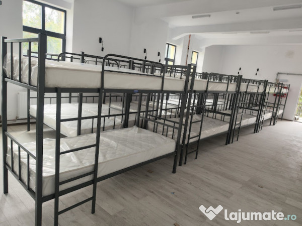 Paturi Metalice etajate in stoc ideale pentru muncitori!