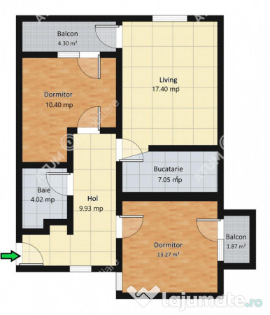 Apartament cu 3 camere si pod zona Brana Selimbar judet Sibi 