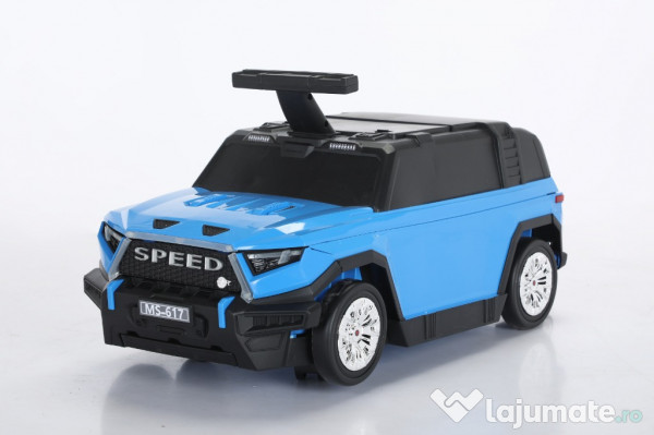 Valiza tip masinuta, Kinderauto SPEED, multifunctionala 2 in 1