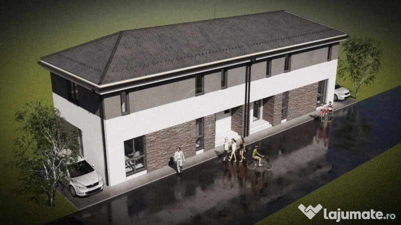 Duplex nou, semifinisat, în ansamblu rezidențial cu parc privat