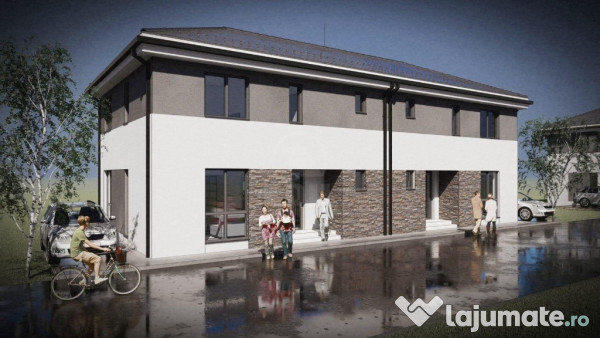 Duplex nou, semifinisat, în ansamblu rezidențial cu parc privat