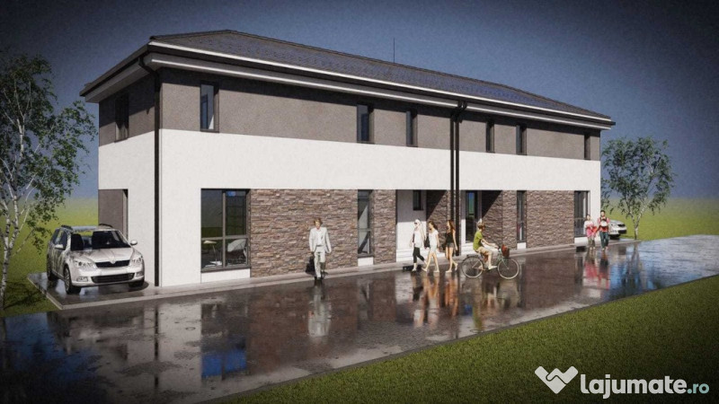 Duplex nou, semifinisat, în ansamblu rezidențial cu parc privat