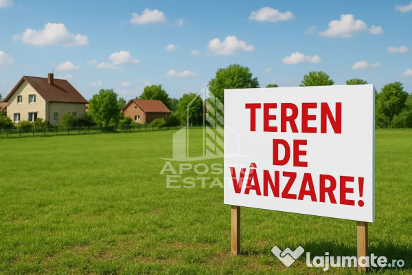 Parcela de teren 916 mp, front stradal 20 ml, Dumbravita ... 