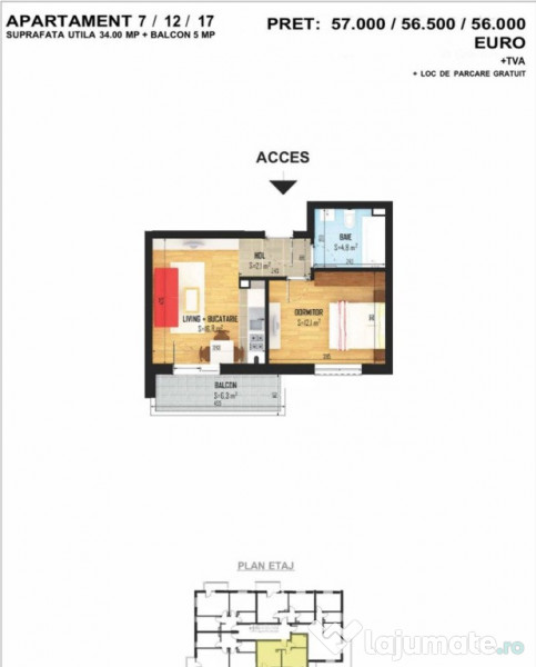 Apartament 2 camere, str.Diamantului, Bragadiru 