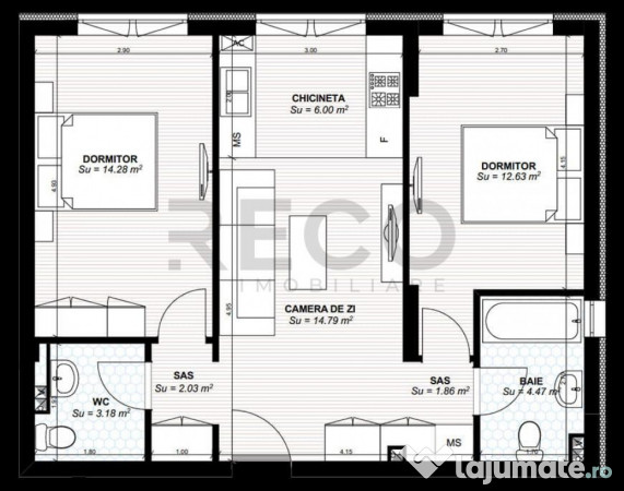 RECO Apartament 3 camere Ultracentral in Oradea 