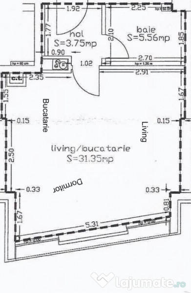 Apartament cu o camera,bloc nou,etaj intermediar, zona So...