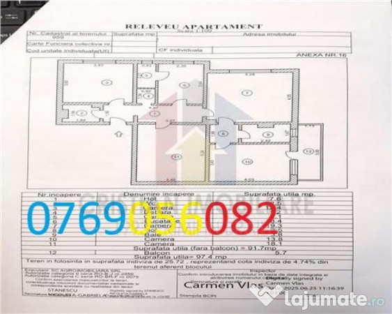 4 camere confort 1 decomandat, 97 mp, parter cu balcon, Buza