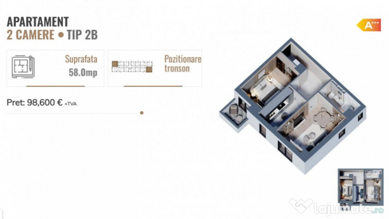 APARTAMENT CU 2 CAMERE *DECOMANDAT* BULEVARDUL POTIERS