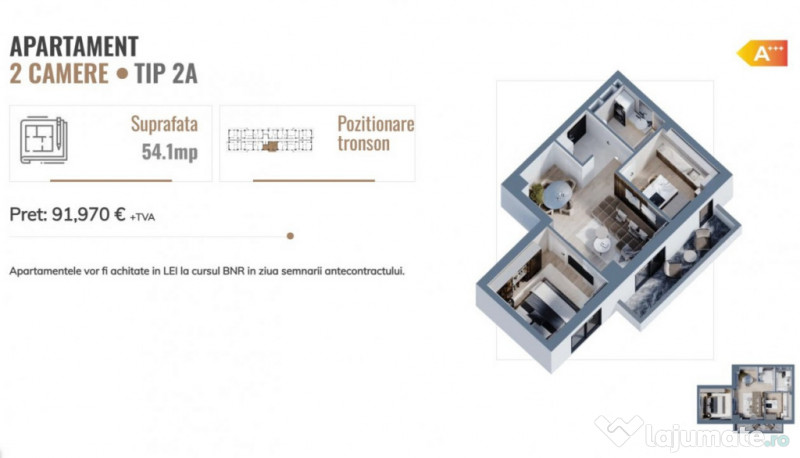 APARTAMENT CU 2 CAMERE *DECOMANDAT* BULEVARDUL POTIERS