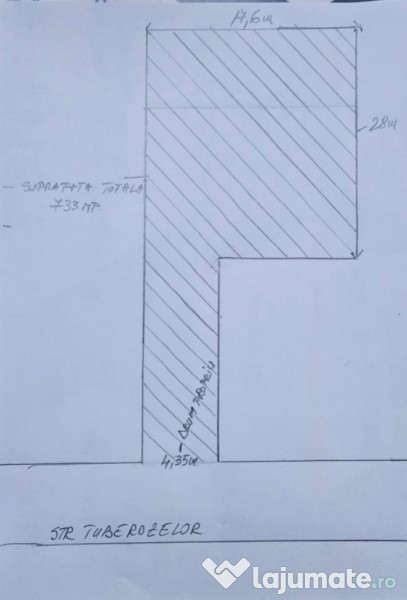 Teren Comuna 1 Decembrie str. Tuberozelor 733mp