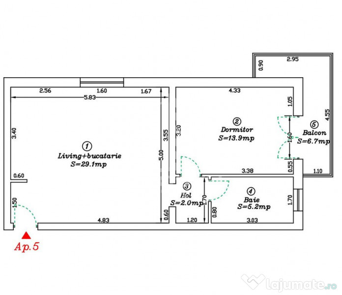 Oportunitate investitie apartamente cu 2 camere etajul 1