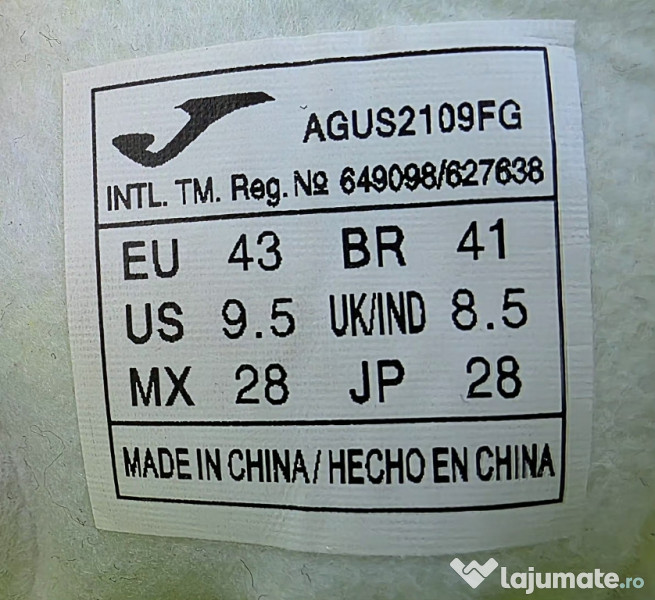 Ghete pentru fotbal Joma mărimea 43 