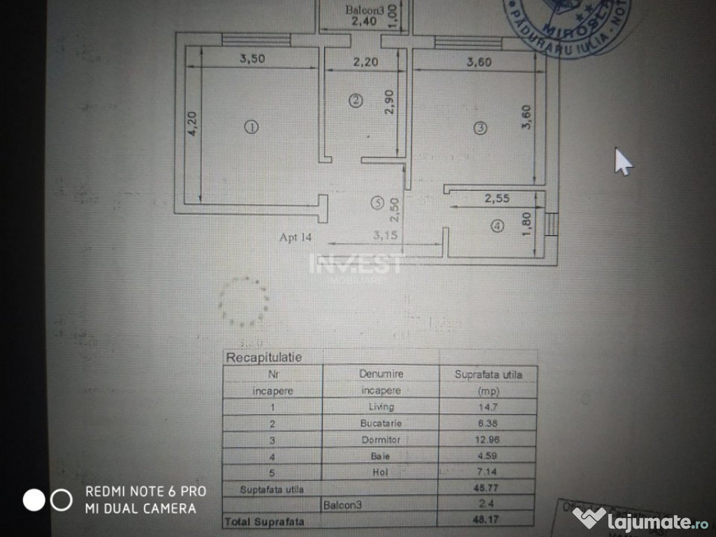 Apartament 2 cam. decomandat, et. 2, Str. Principala, CUG 