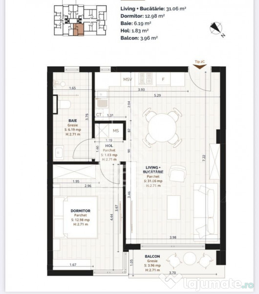 DE VANZARE Apartament 2 camere intr-un complex rezidentia...