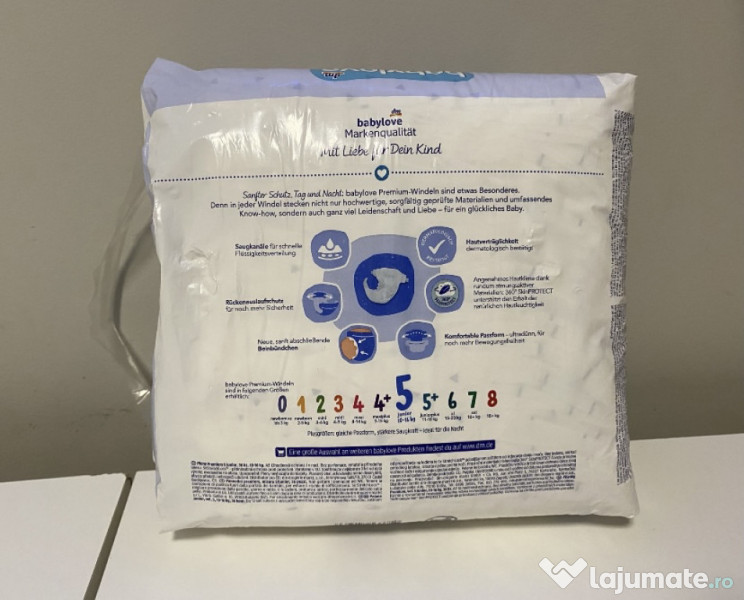 Scutece babylove premium, numărul 5, 36 buc. 10 - 16 kg