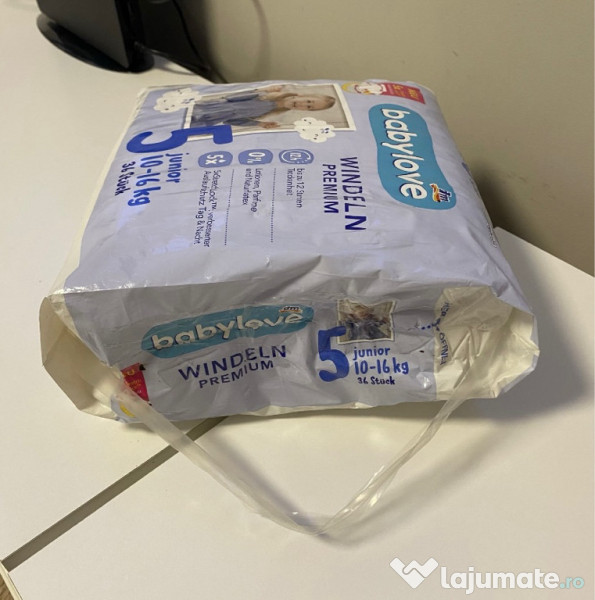 Scutece babylove premium, numărul 5, 36 buc. 10 - 16 kg