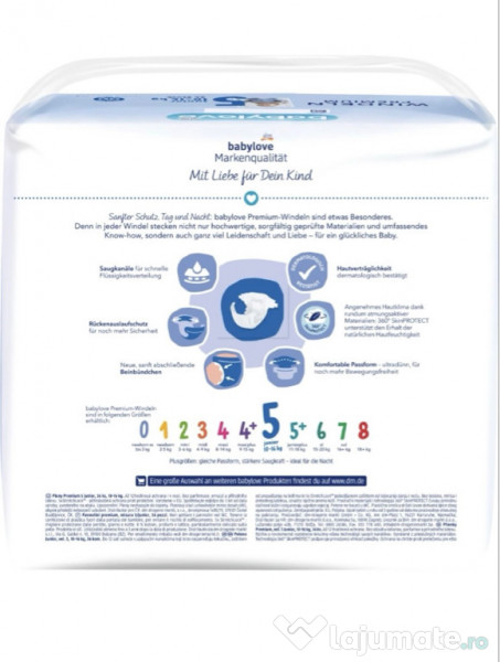 Scutece babylove premium, numărul 5, 36 buc. 10 - 16 kg
