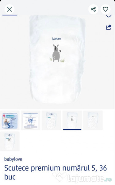 Scutece babylove premium, numărul 5, 36 buc. 10 - 16 kg