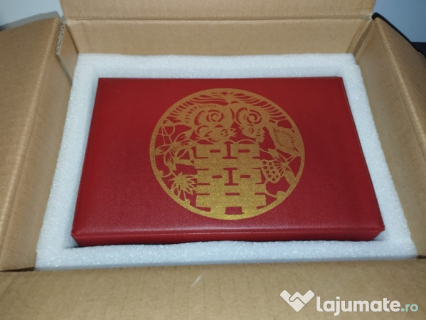 Set Mahjong Chinezesc „Oază de Bambus”, 146 piese, cu husă roșie vinil 