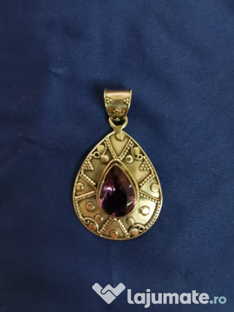 Pandantiv argint 4cm cu piatra zirconiu