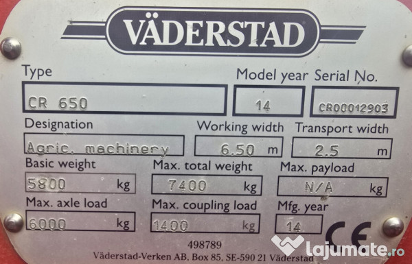 Disc Vaderstad Carrier 650 