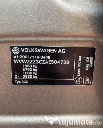 VW PASSAT CC, 2,0 TDI, Euro 5 . Rate fixe . Buy-back . Garantie