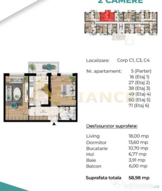 Apartament 2 camere decomandat [ 750m metrou Berceni] 