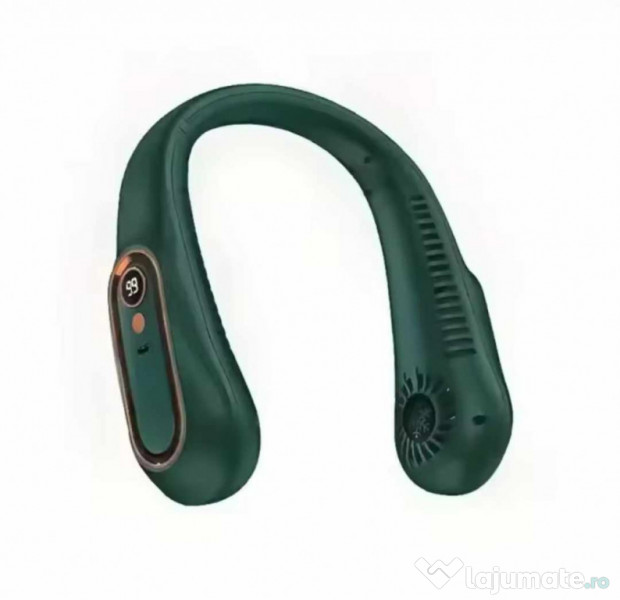 Ventilator portabil pentru gat, cu acumulator verde, produs nou 