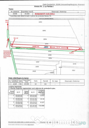 Teren agricol 20000mp Robanesti jud. Dolj cu legătura la DEx12 la 3km 