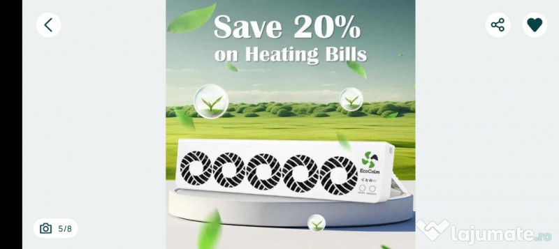 Ventilator Inteligent EcoCalm pt. calorifer - eficientă 20 % 